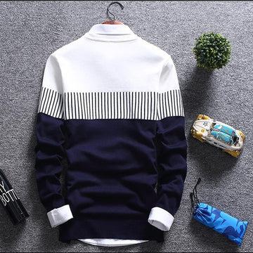 New Autumn Pullovers Men Fashion Stripe Causal Knitted Sweaters Pullovers Mens Slim Fit O Neck Knitwear Mens Brand Clothing